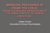 Isabel Clarke Consultant Clinical Psychologist.
