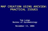 MAP CREATION USING ARCVIEW: PRACTICAL ISSUES Tom Largo Bureau of Epidemiology November 13, 2006.
