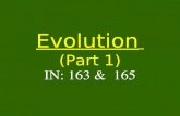 Evolution (Part 1) IN: 163 & 165. Incorrect Theories of Evolution: Lamarck Lamarck proposed an incorrect mechanism for how organisms evolve –Simple life.