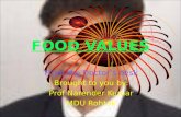 FOOD VALUES From the Doctor’s desk Brought to you by: Prof Narender Kumar MDU Rohtak.