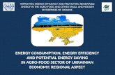 ENERGY CONSUMPTION, ENEGRY EFFICIENCY AND POTENTIAL ENERGY SAVING IN AGRO-FOOD SECTOR OF UKRAINIAN ECONOMY: REGIONAL ASPECT IMPROVING ENERGY EFFICIENCY.