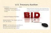 U.S. Treasury Treasury ----------------------- U.S. Treasury (Government credibility, more flexible to trade) Goal of Treasury Auction Goal of Treasury.