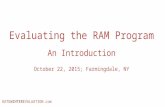 KATEWINTEREVALUATION.com Evaluating the RAM Program An Introduction October 22, 2015; Farmingdale, NY.