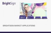 BRIGHTSIGN MARKET APPLICATIONS. SOPHISTICATED SOLUTIONS FOR ANY APPLICATION Hospitality Transportation Healthcare Restaurants & Bars Retail Finance Education.