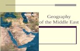 Geography of the Middle East. Environment includes desert, coastal plains, and snow-capped mountains. Arabian Peninsula and Anatolian Peninsula border.