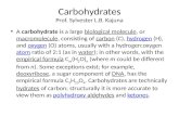 Carbohydrates Prof. Sylvester L.B. Kajuna A carbohydrate is a large biological molecule, or macromolecule, consisting of carbon (C), hydrogen (H), and.