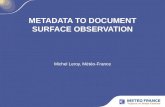 METADATA TO DOCUMENT SURFACE OBSERVATION Michel Leroy, Météo-France.