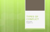 TYPES OF CONFLICT Mr.Jordan English 11. Why is CONFLICT important?  Without conflict, there is no plot!  The plot mountain is created around the conflict…