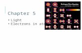 Chapter 5 Light Electrons in atoms. Models of the atom Rutherford’s model of the atom did not show or explain chemical properties of elements Needed some.