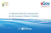 A national authority's perspective on the European Citizens' Initiative.