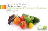 RecyclingWorks in Massachusetts Best Management Practices for Donating Food WasteWise Forum November 2015