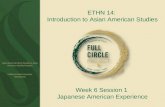 Department of Ethnic Studies & Asian American Studies Program California State University, Sacramento ETHN 14: Introduction to Asian American Studies Week.