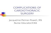 COMPLICATIONS OF CARDIOTHORACIC SURGERY Jacqueline Palmer-Powell, RN Nurse Educator/CNS.