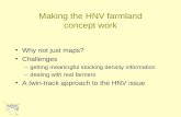 Making the HNV farmland concept work Why not just maps? Challenges –getting meaningful stocking density information –dealing with real farmers A twin-track.