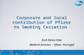 Corporate and local contribution of Pfizer to Smoking Cessation José Aleixo Dias Medical Director – Pfizer, Portugal.