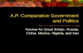 A.P. Comparative Government and Politics Review for Great Britain, Russia, China, Mexico, Nigeria, and Iran.