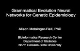 Grammatical Evolution Neural Networks for Genetic Epidemiology Alison Motsinger-Reif, PhD Bioinformatics Research Center Department of Statistics North.
