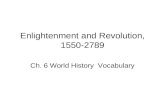 Enlightenment and Revolution, 1550-2789 Ch. 6 World History Vocabulary.