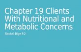 Chapter 19 Clients With Nutritional and Metabolic Concerns Rachel Bige P.2.
