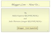 1 Blogger. Com -- How To... By Adela Esparza RN PHN MSN-c and Julie Thornton Senegor RN PHN MSN-c Blogger. Com hyperlink.