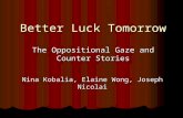 Better Luck Tomorrow Nina Kobalia, Elaine Wong, Joseph Nicolai The Oppositional Gaze and Counter Stories