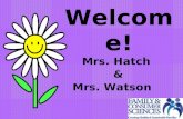Welcome! Mrs. Hatch & Mrs. Watson. We teach: Exploring Family and Consumer Sciences I & II Exploring Career Decisions.