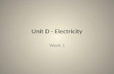 Unit D - Electricity Week 1. 1.1 STATIC ELECTRICITY.
