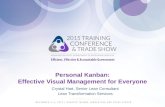 Personal Kanban: Effective Visual Management for Everyone Crystal Hart, Senior Lean Consultant Lean Transformation Services Location or Date.