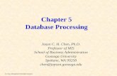 Dr. Chen, Management Information Systems Chapter 5 Database Processing Jason C. H. Chen, Ph.D. Professor of MIS School of Business Administration Gonzaga.