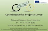 CycloEnterprise Project Survey Žďár nad Sázavou, Czech Republic 1 st – 7 th of March 2015 Made by Secondary school Bedekovčina This project has been funded.