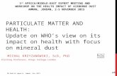 MICHAL KRZYZANOWSKI, ScD, PhD PM health impacts, Amman, Nov 2015 1 Visiting Professor, Kings College London PARTICULATE MATTER AND HEALTH: Update on WHO’s.