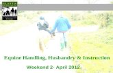 Equine Handling, Husbandry & Instruction Weekend 2- April 2012 Equine Handling, Husbandry & Instruction.