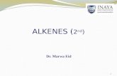 ALKENES ( 2 nd ) Dr. Marwa Eid 1. Alkenes – unsaturated hydrocarbons (C n H 2n ) reactivity:  the double bond is responsible for their reactivity 1.