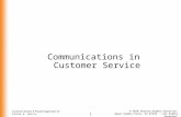 Communications in Customer Service. Communication: The process in which information, ideas, and understanding are shared between two (or more) people.