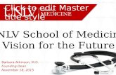 Barbara Atkinson, M.D. Founding Dean November 18, 2015 UNLV School of Medicine: Vision for the Future.