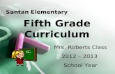 Fifth Grade Curriculum Santan Elementary Mrs. Roberts Class 2012 – 2013 School Year.