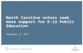 North Carolina voters seek more support for K-12 Public Education September 15, 2015.