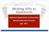 Writing IEPs to Standards Alabama Department of Education Special Education Services July, 2011.