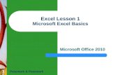 1 Excel Lesson 1 Microsoft Excel Basics Microsoft Office 2010 Pasewark & Pasewark.