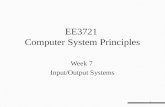 EE3721 Computer System Principles Week 7 Input/Output Systems 1.