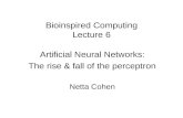 Bioinspired Computing Lecture 6 Artificial Neural Networks: The rise & fall of the perceptron Netta Cohen