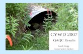 CYWD 2007 QAQC Results Sarah Hogg Conservation Halton.