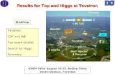 ICHEP 2004, August 16-22, Beijing China Dmitri Denisov, Fermilab Results for Top and Higgs at Tevatron Results for Top and Higgs at Tevatron Tevatron Ø.