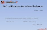 FAC calibration for wheel balancer Editor: Song Zhi C HECKED ： Li Chuanhong Version ： A1001 Date ： 2010.10.21 The factory calibration program can be suitable.
