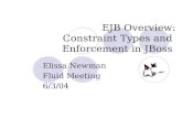 EJB Overview: Constraint Types and Enforcement in JBoss Elissa Newman Fluid Meeting 6/3/04.