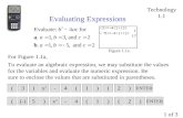 Figure 1.1a Evaluating Expressions To evaluate an algebraic expression, we may substitute the values for the variables and evaluate the numeric expression.