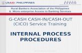 RBAP Confidential and Proprietary G-CASH CASH-IN/CASH-OUT (CICO) Service Training INTERNAL PROCESS PROCEDURES Rural Bankers Association of the Philippines.
