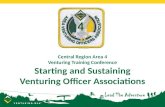 Central Region Area 4 Venturing Training Conference Starting and Sustaining Venturing Officer Associations.