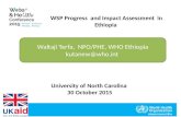 University of North Carolina 30 October 2015 WSP Progress and Impact Assessment in Ethiopia Waltaji Terfa, NPO/PHE, WHO Ethiopia kutanew@who.int.