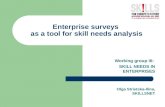 Enterprise surveys as a tool for skill needs analysis Working group III: SKILL NEEDS IN ENTERPRISES Olga Strietska-Ilina, SKILLSNET.